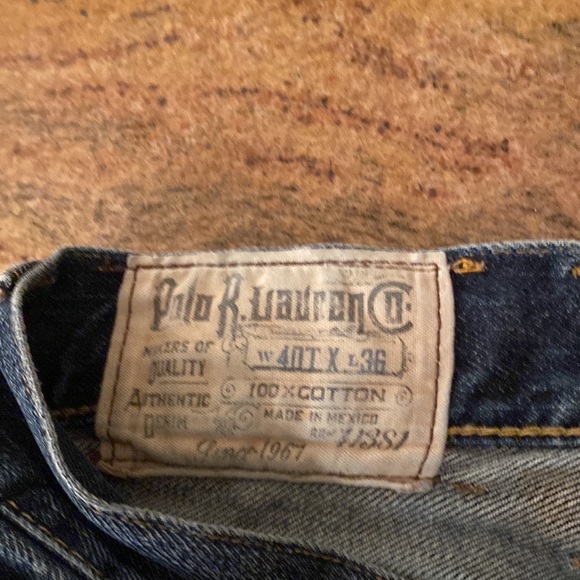 Ralph Lauren Polo distressed mens jeans in a relaxed casual fit - Picture 7 of 8